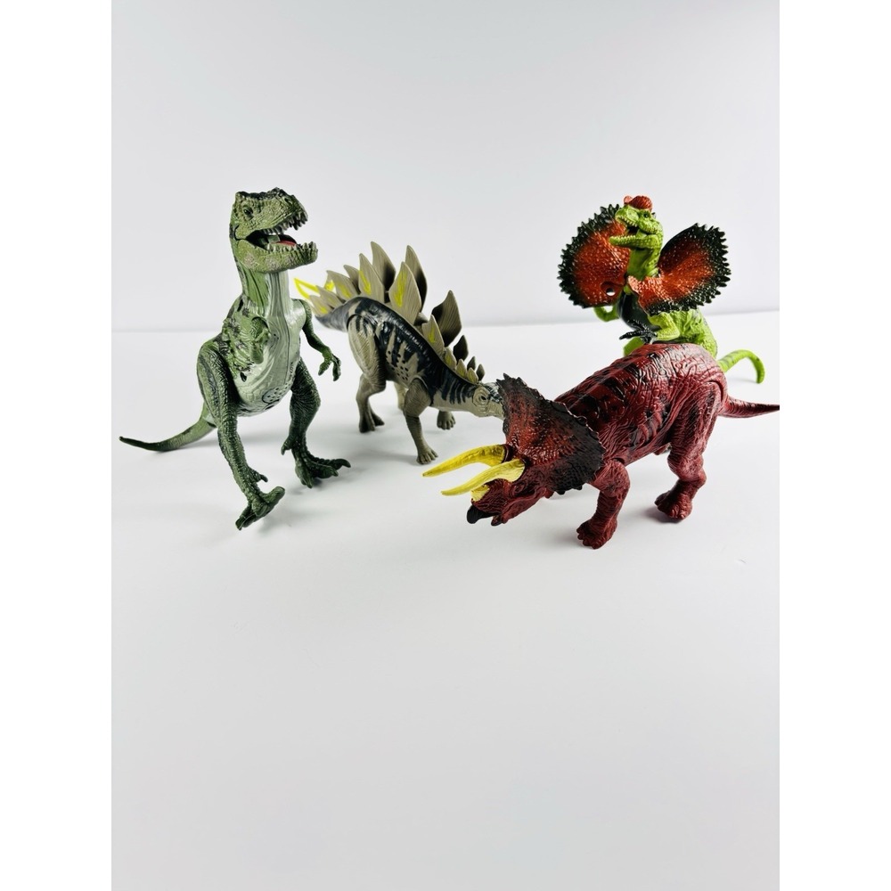 KID GALAXY DINOSAURS LIGHTS & SOUNDS FULLY POSABLE LOT Of 4